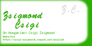 zsigmond csigi business card